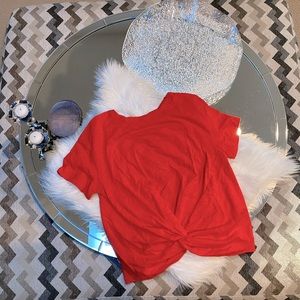 A New Day - Knotted Athleisure T-Shirt/Loungewear - Red - S